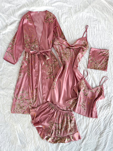 Freyja -  5 piece Satin Pajama Set