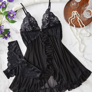Calliope +  Mesh and Lace Halter Dress Set