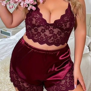 Alexandria +  Floral Lace Camisole and Shorts Set