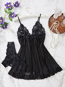 Calliope +  Mesh and Lace Halter Dress Set