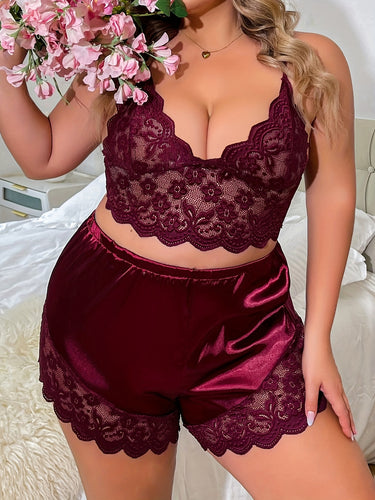 Alexandria +  Floral Lace Camisole and Shorts Set