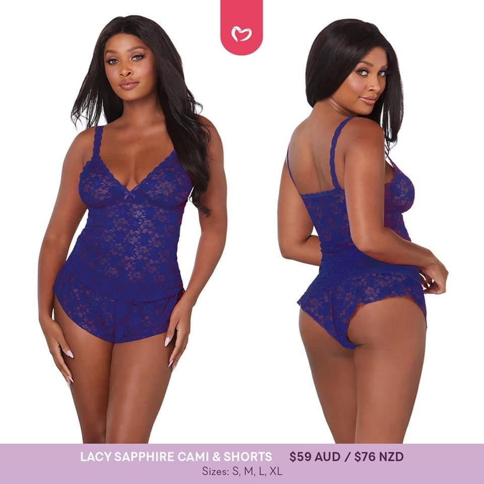 Lacy Sapphire Cami and Shorts